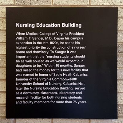 Nursing Education Building Marker image. Click for full size.