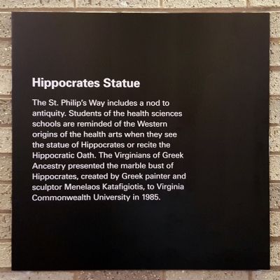 Hippocrates Statue Marker. Click for full size. Hippocrates Statue Marker image. Click for full size.