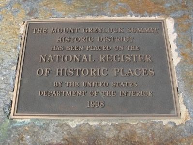 The Mount Greylock Summit Marker. Click for full size. The Mount Greylock Summit Marker image. Click for full size.