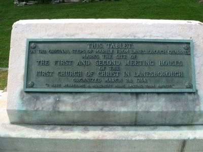 The First and Second Meeting Houses of Lanesborough Marker image. Click for full size.