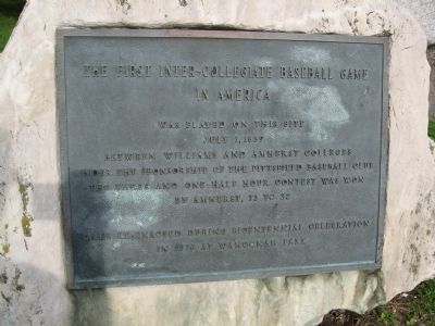The First Inter-Collegiate Baseball Game Marker image. Click for full size.