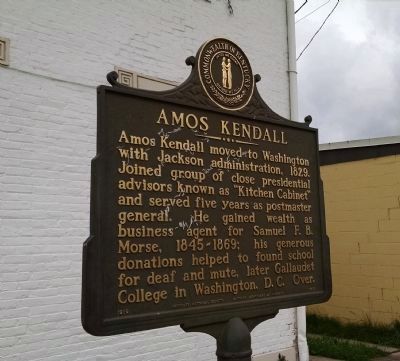 Amos Kendall (1789 - 1869) Marker (Side B). Click for full size. Amos Kendall (1789 - 1869) Marker (Side B) image. Click for full size.