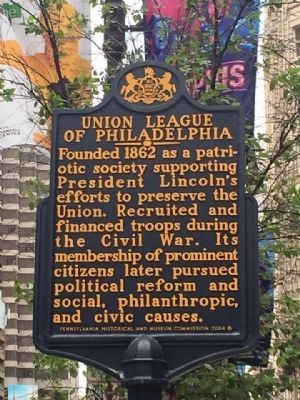 Union League of Philadelphia Marker image. Click for full size.