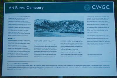 Ari Burnu Cemetery Marker (Turkish). Click for full size. Ari Burnu Cemetery Marker (Turkish) image. Click for full size.