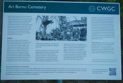 Ari Burnu Cemetery Marker (English). Click for full size. Ari Burnu Cemetery Marker (English) image. Click for full size.