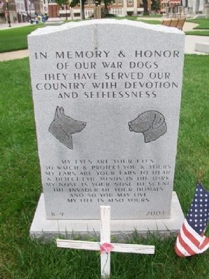 War Dogs Memorial. Click for full size. War Dogs Memorial image. Click for full size.
