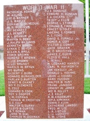 World War II Memorial Marker. Click for full size. World War II Memorial Marker image. Click for full size.