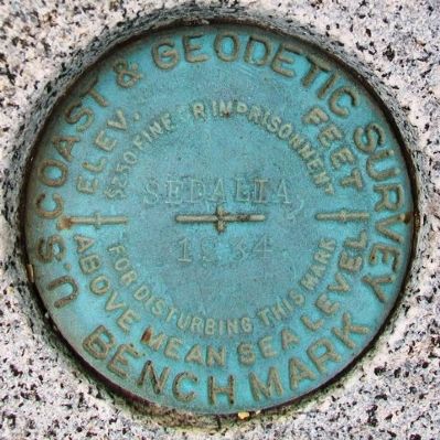 Geodetic Survey Mark on World War I Memorial. Click for full size. Geodetic Survey Mark on World War I Memorial image. Click for full size.