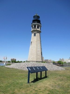 Buffalo Harbor Marker & 1833 Buffalo Lighthouse image. Click for full size.