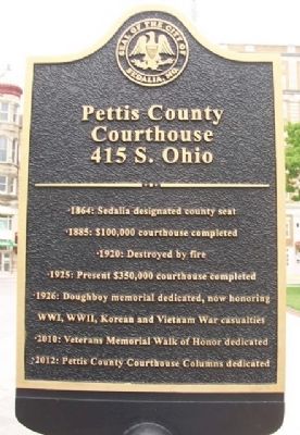 Pettis County Courthouse Marker image. Click for full size.