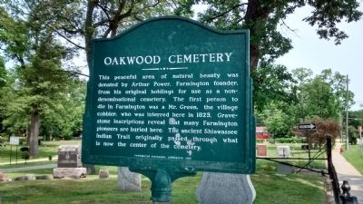 Oakwood Cemetery Marker. Click for full size. Oakwood Cemetery Marker image. Click for full size.