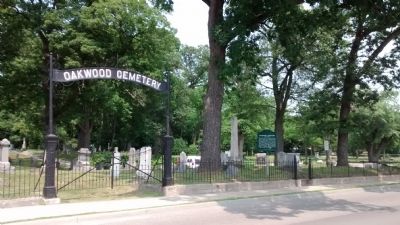 Oakwood Cemetery Marker. Click for full size. Oakwood Cemetery Marker image. Click for full size.