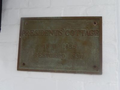 President's Cottage Plaque image. Click for full size.