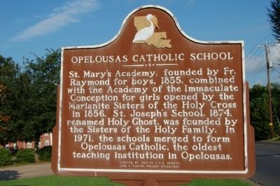 Opelousas Catholic School Marker image. Click for full size.
