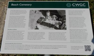 Beach Cemetery Marker (English). Click for full size. Beach Cemetery Marker (English) image. Click for full size.