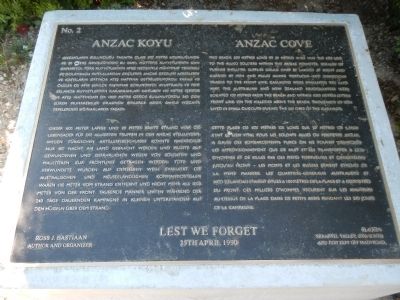 Anzac Cove Marker. Click for full size. Anzac Cove Marker image. Click for full size.
