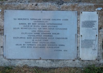 Atatürk's Tribute Marker. Click for full size. Atatürk's Tribute Marker image. Click for full size.
