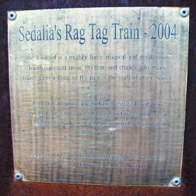 Sedalia's Rag Tag Train Marker. Click for full size. Sedalia's Rag Tag Train Marker image. Click for full size.