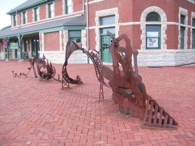 Sedalia's Rag Tag Train Sculpture. Click for full size. Sedalia's Rag Tag Train Sculpture image. Click for full size.
