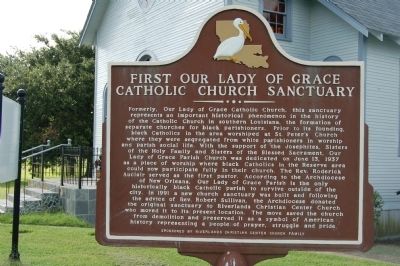 First Our Lady of Grace Catholic Church Sanctuary Marker image. Click for full size.