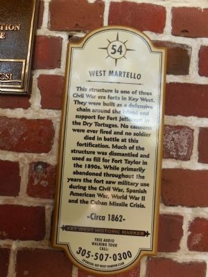 West Martello Marker image. Click for full size.
