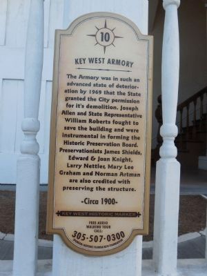 An additioanl Key West Armory marker image. Click for full size.