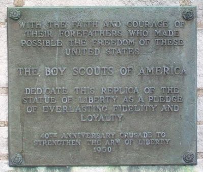 Replica of the Statue of Liberty Marker. Click for full size. Replica of the Statue of Liberty Marker image. Click for full size.