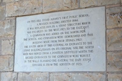 Albany's First Public School Marker image. Click for full size.