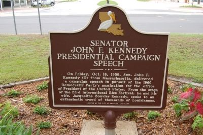 Senator John F. Kennedy Presidential Campaign Speech Marker. Click for full size. Senator John F. Kennedy Presidential Campaign Speech Marker image. Click for full size.