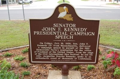 Senator John F. Kennedy Presidential Campaign Speech Marker image. Click for full size.