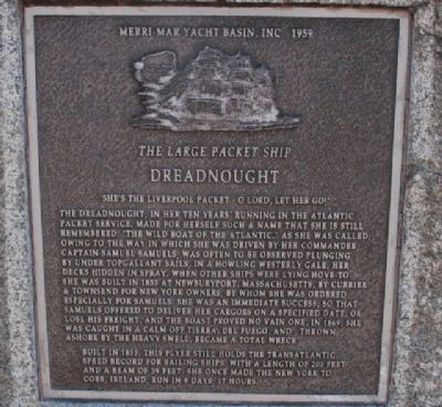 The Large Packet Ship Dreadnought Memorial. Click for full size. The Large Packet Ship Dreadnought Memorial image. Click for full size.