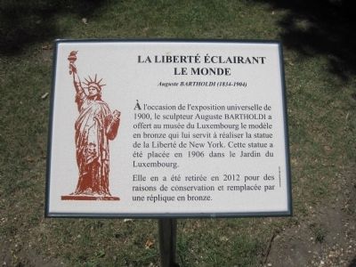 La Liberté Éclairant le Monde Marker. Click for full size. La Liberté Éclairant le Monde Marker image. Click for full size.