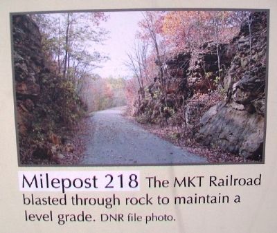 Milepost 218 on Sedalia to Clifton City Marker. Click for full size. Milepost 218 on Sedalia to Clifton City Marker image. Click for full size.