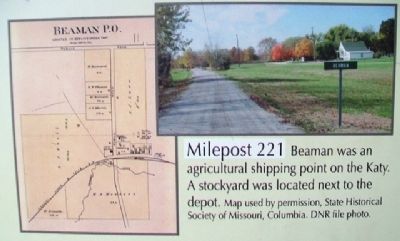 Milepost 221 on Sedalia to Clifton City Marker image. Click for full size.