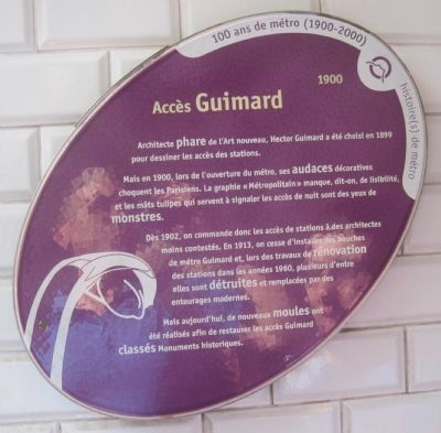 Acc�s Guimard Marker image. Click for full size.