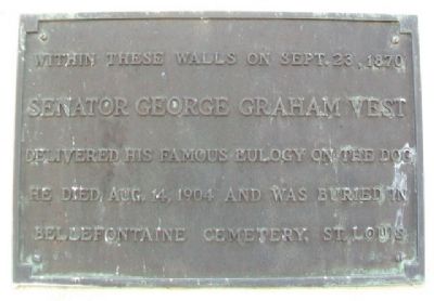 Senator George Graham Vest Marker image. Click for full size.