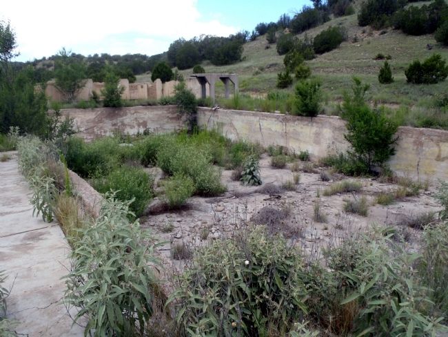 Remains of swimming pool built by German internees in 1942. Click for full size. Remains of swimming pool built by German internees in 1942 image. Click for full size.