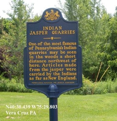 Indian Jasper Quarries Marker not far from the park image. Click for full size.