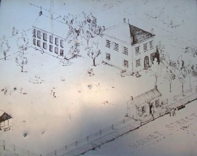 Public Square Drawing on Johnson County's Old Courthouse Marker image. Click for more information.