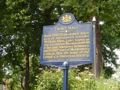 Trout Hall Marker image. Click for full size.