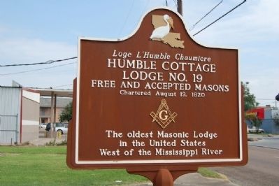 Humble Cottage Lodge No. 19 Marker image. Click for full size.