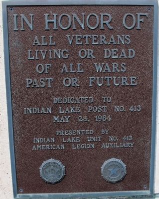 Indian Lake Veterans Memorial Marker image. Click for full size.