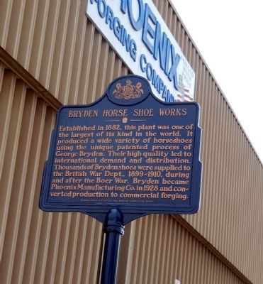Bryden Horse Shoe Works Marker image. Click for full size.
