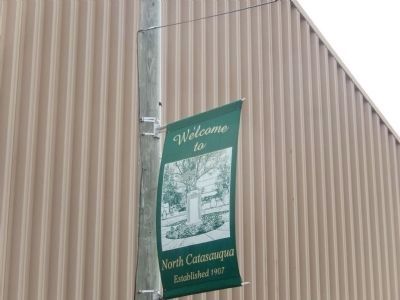 Banner in front of the Phoenix Forging Co. building image. Click for full size.