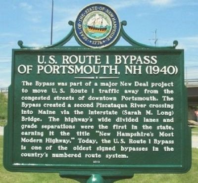 US Route 1 Bypass of Portsmouth NH 1940 Marker image. Click for full size.