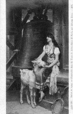 <i>Salon de 1909 - Esmeralda dan les Tours de Notre-Dame de Paris par Jehanne Peiris.</i> image. Click for full size.