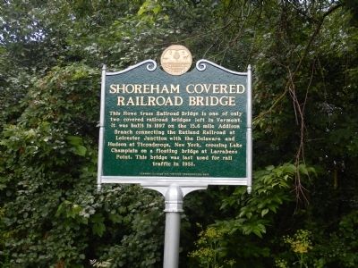Shoreham Covered Railroad Bridge Marker image. Click for full size.