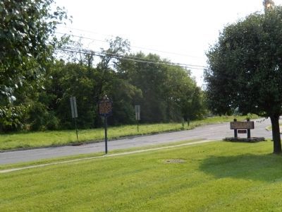 First Cement Marker near the entrance to the Saylor Park Apartments image. Click for full size.