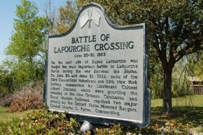 Battle Of Lafourche Crossing Marker image. Click for full size.