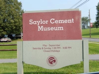 Sign at the entrance to the Saylor Cement Museum image. Click for full size.